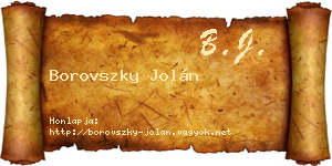 Borovszky Jolán névjegykártya
