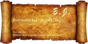Borovszky Jolán névjegykártya